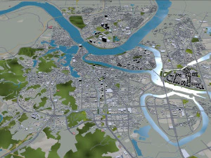 Huizhou Guangdong city Province China 80km 3D Model