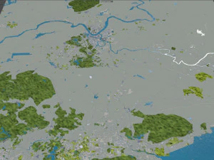 Huizhou Guangdong city Province China 80km 3D Model