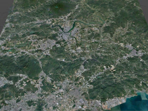 Huizhou Guangdong city Province China 80km 3D Model
