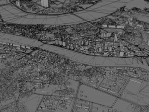 Huizhou Guangdong city Province China 80km 3D Model