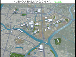 Huzhou city Zhejiang China 50km 3D 모델