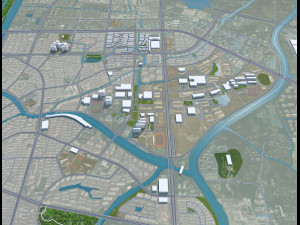Huzhou city Zhejiang China 50km 3D मॉडल
