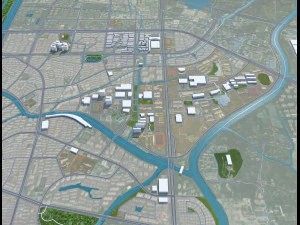 中国浙江省湖州市 50公里 3D 模型
