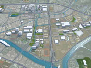 Huzhou city Zhejiang China 50km 3D मॉडल