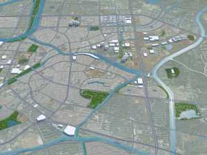 中国浙江省湖州市 50公里 3D 模型