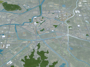 Huzhou city Zhejiang China 50km 3D मॉडल