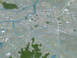 中国浙江省湖州市 50公里 3D 模型