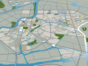 Huzhou city Zhejiang China 50km 3D मॉडल