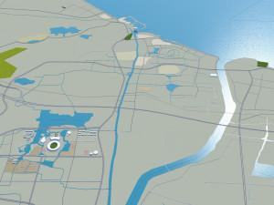 Huzhou city Zhejiang China 50km 3D मॉडल