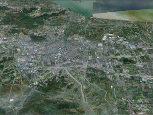 Huzhou city Zhejiang China 50km 3D मॉडल