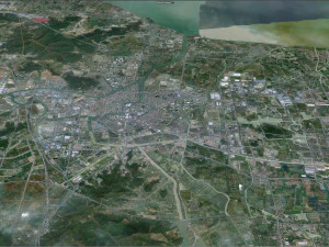 中国浙江省湖州市 50公里 3D 模型