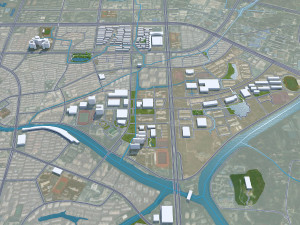 Huzhou city Zhejiang China 50km 3D मॉडल
