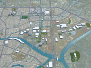 中国浙江省湖州市 50公里 3D 模型