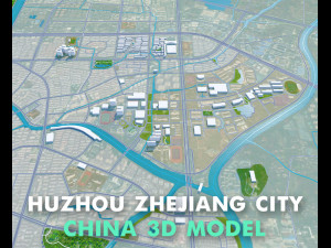 Huzhou city Zhejiang China 50km 3D मॉडल