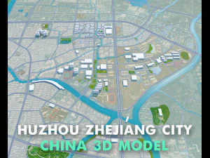 中国浙江省湖州市 50公里 3D 模型