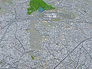 Ibadan city Nigeria 40km 3D Model
