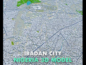 Ibadan city Nigeria 40km 3D Model
