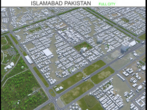 Islamabad city Pakistan 50km Model 3D
