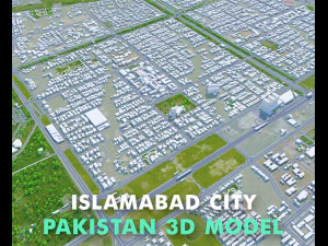 Islamabad city Pakistan 50km 3D Model