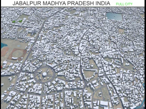 Jabalpur şehri Madhya Pradesh Hindistan 30km 3D Model