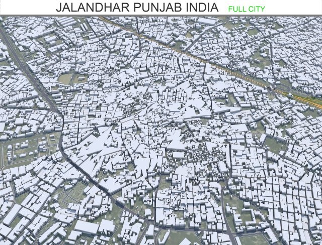 Jalandhar city Punjab India 30km 3D 모델 .c4d .max .obj .3ds .fbx .stl .blend 