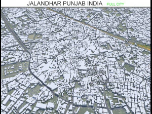 Jalandhar şehri Pencap Hindistan 30km 3D Model