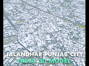 Jalandhar city Punjab India 30km 3D Model