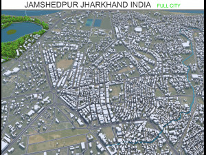 Jamshedpur city Jharkhand India 30km 3D Model