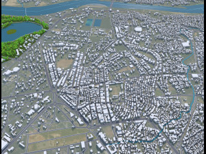 Jamshedpur city Jharkhand India 30km Modello 3D