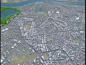 Jamshedpur city Jharkhand India 30km 3D Model