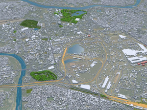 Jamshedpur city Jharkhand India 30km Modello 3D