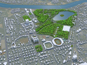Jamshedpur city Jharkhand India 30km Modello 3D