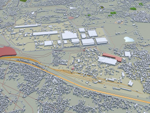 Jamshedpur city Jharkhand India 30km Modello 3D