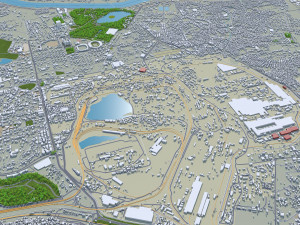 Jamshedpur city Jharkhand India 30km Modello 3D