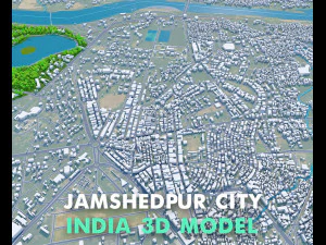 Jamshedpur city Jharkhand India 30km 3D Model
