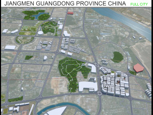 Jiangmen Guangdong city Province China 50km Modelo 3D