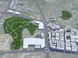 Jiangmen Guangdong city Province China 50km 3D Model