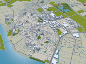 Jiangmen Guangdong city Province China 50km Modelo 3D