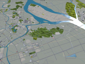 Jiangmen Guangdong city Province China 50km Modelo 3D