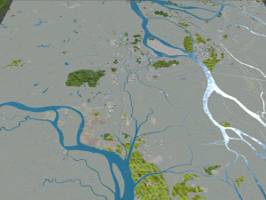 Jiangmen Guangdong city Province China 50km Modelo 3D