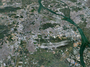 Jiangmen Guangdong city Province China 50km Modelo 3D
