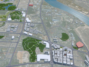 Jiangmen Guangdong city Province China 50km Modelo 3D