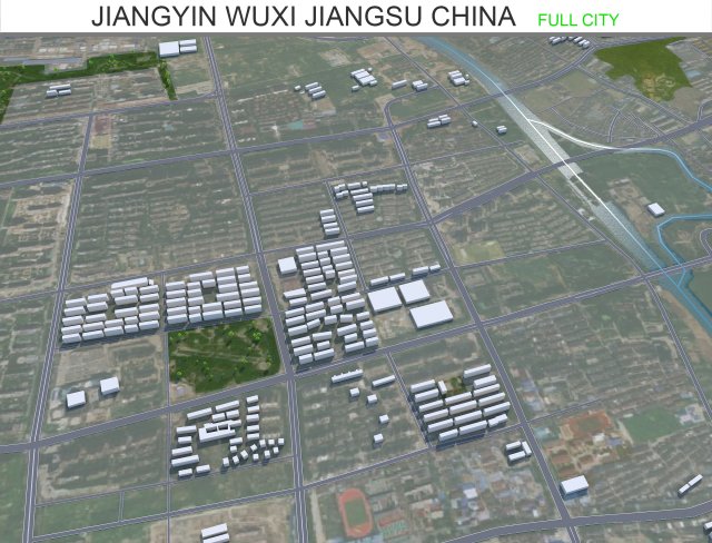 Jiangyin Wuxi Jiangsu city China 45km Modèle 3D .c4d .max .obj .3ds .fbx .stl .blend 