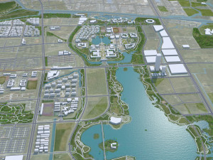Jiaxing city Zhejiang China 90km 3D Model
