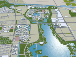 Jiaxing city Zhejiang China 90km 3D Model
