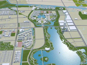 Jiaxing city Zhejiang China 90km 3D Model