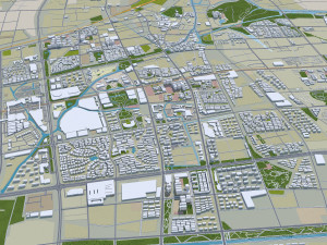 Jiaxing city Zhejiang China 90km 3D Model