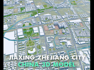 Jiaxing city Zhejiang China 90km 3D Model