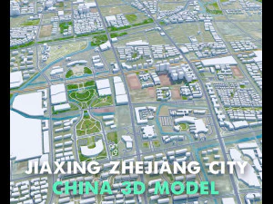 Jiaxing city Zhejiang China 90km 3D Model