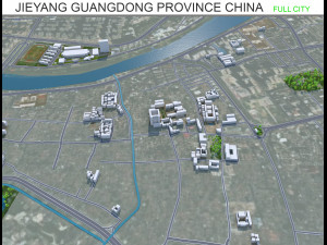 Jieyang Guangdong city Province China 55km Modelo 3D